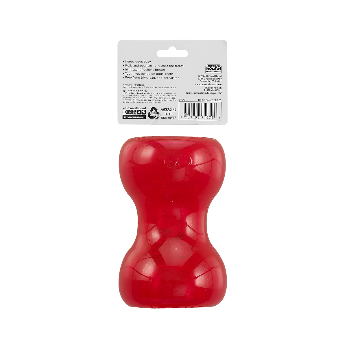 Planet Dog Orbee-Tuff Double Snoop Interactive Treat-Dispensing Dog Toy Dog Toys Balls Outward Hound