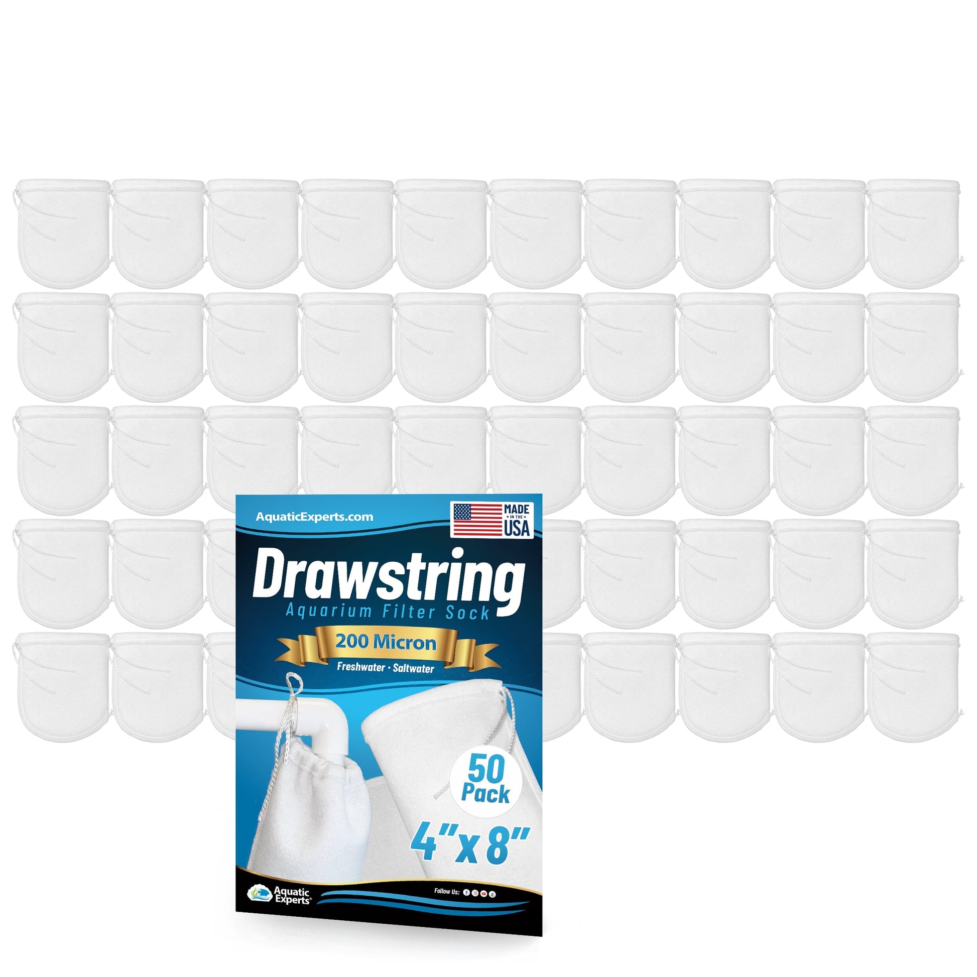 Aquatic Experts Drawstring Filter Sock 200 Micron for Saltwater & Reef AquariumsAquarium Filter Sock 200 Micron for Saltwater & Reef Aquariums Aquatic Experts