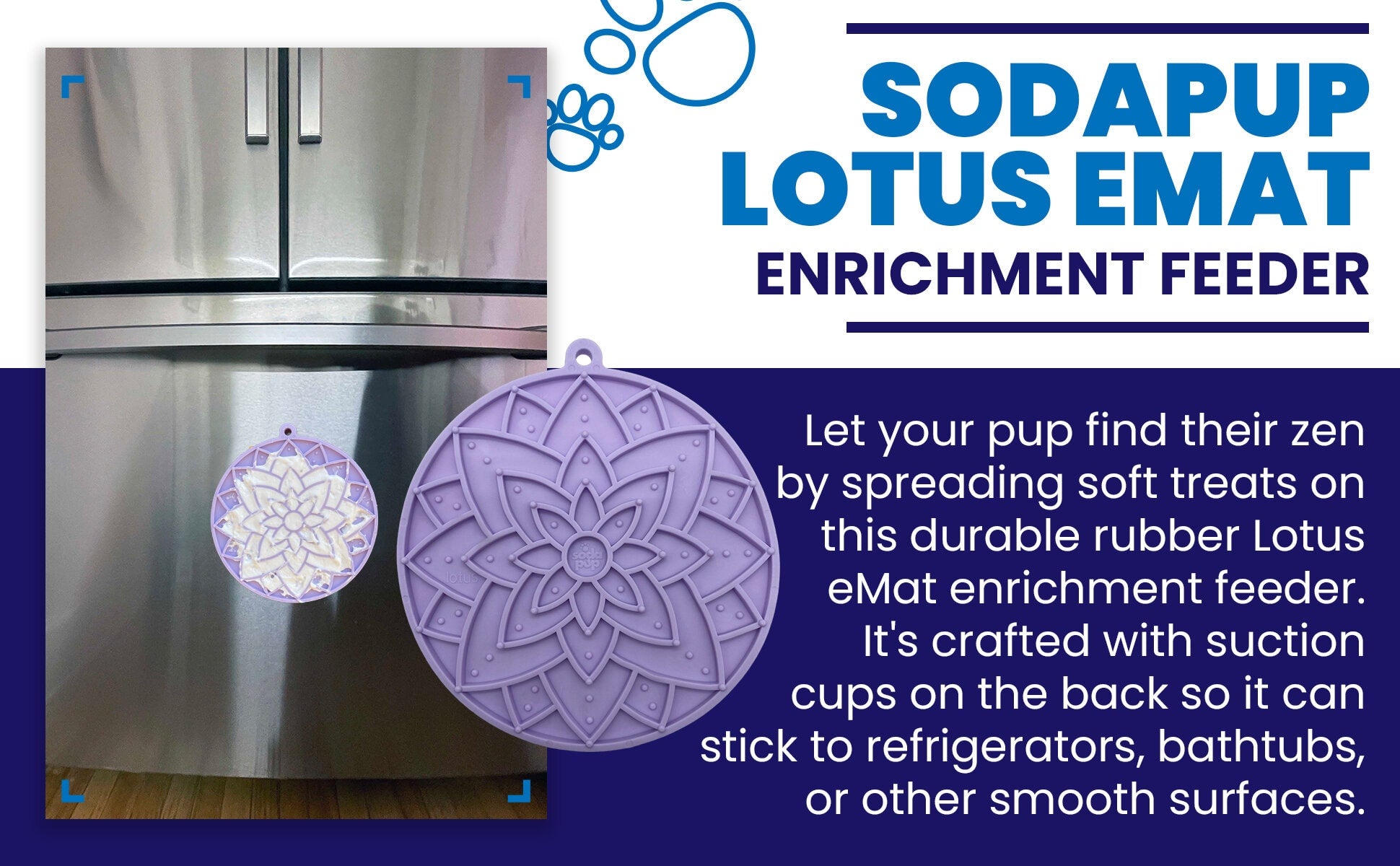 Lotus Design emat - Enrichment Lick Mat For Dogs and Cats - With Suction Cups | USA Made EMAT SodaPup/True Dogs, LLC