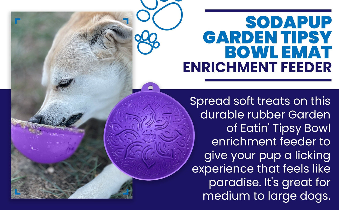 Garden of Eatin' Tipsy Bowl - Wobble Lick Mat for Dogs & Cats | USA Made EMAT SodaPup/True Dogs, LLC