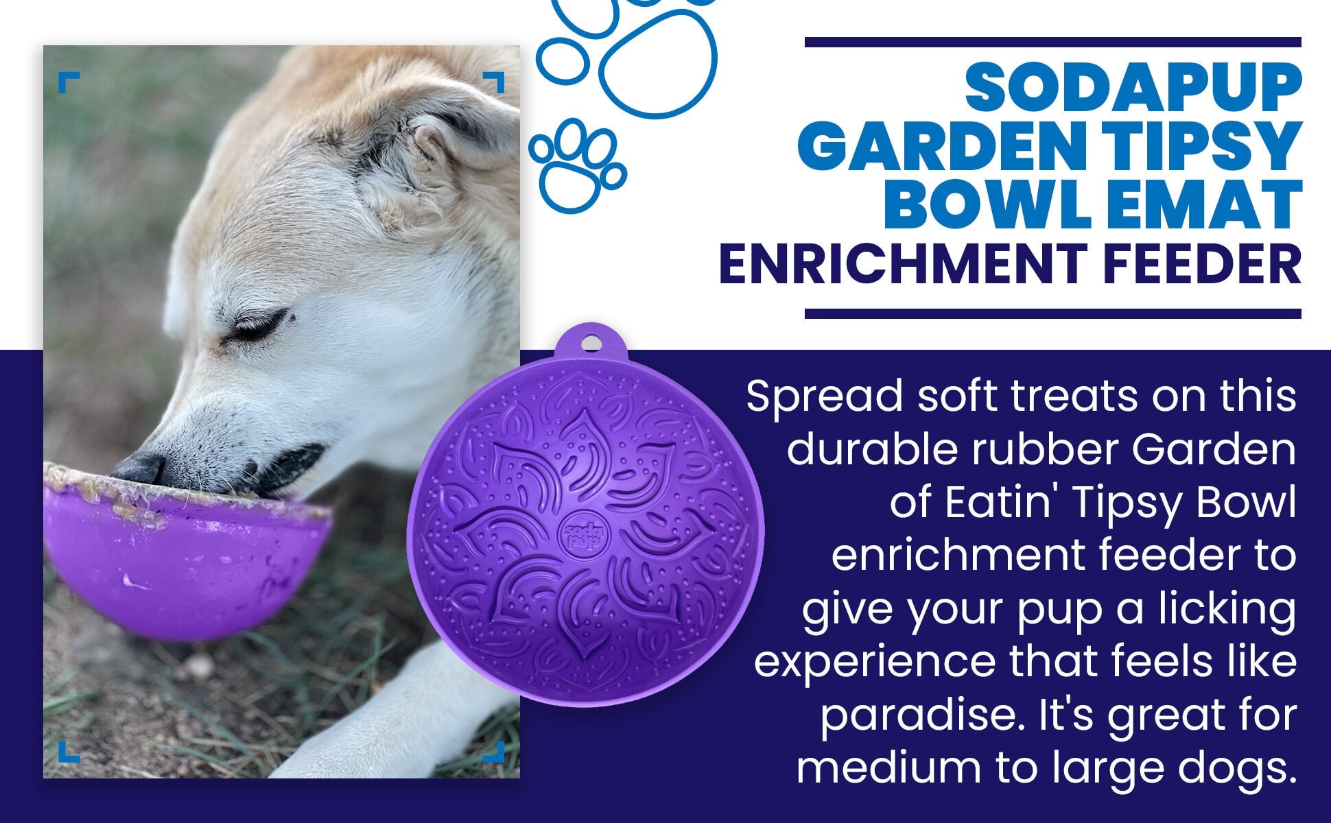 Garden of Eatin' Tipsy Bowl - Wobble Lick Mat for Dogs & Cats | USA Made EMAT SodaPup/True Dogs, LLC