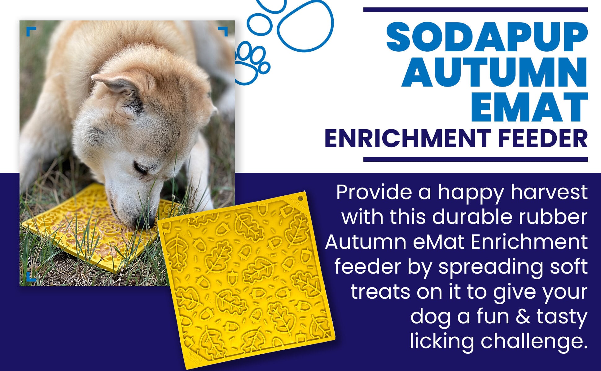 Autumn eMat - Enrichment Lick Mat For Dogs and Cats| Fall Leaves Design | SodaPup EMAT SodaPup/True Dogs, LLC