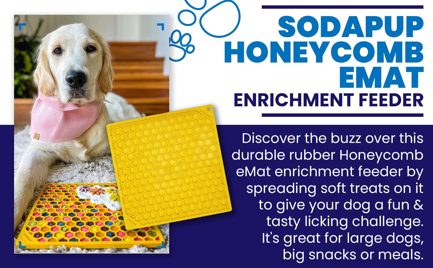 Honeycomb eMat - Enrichment Lick Mat for Dogs and Cats | eMat Enrichment Toy for Anxiety Relief | SodaPup EMAT SodaPup/True Dogs, LLC