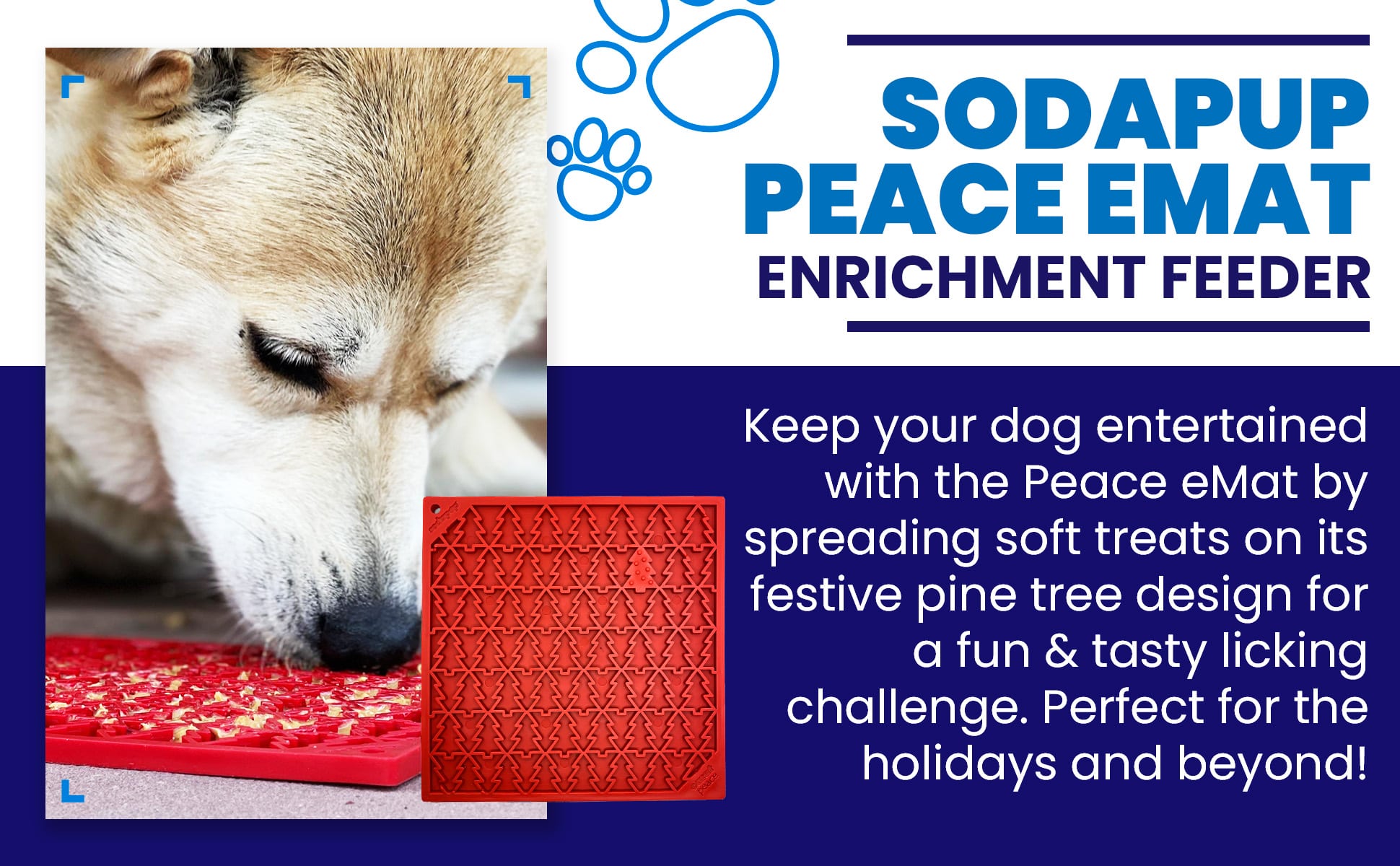 "Peace" Christmas Tree emat - Enrichment Lick Mat for Dogs and Cats | Christmas Tree design | SodaPup EMAT SodaPup/True Dogs, LLC