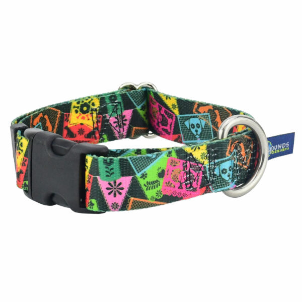 Paper Flags Dog Collar – EarthStyle 1 inch 2 Hounds Design