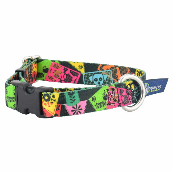 Paper Flags Dog Collar – EarthStyle 5 8 inch 2 Hounds Design