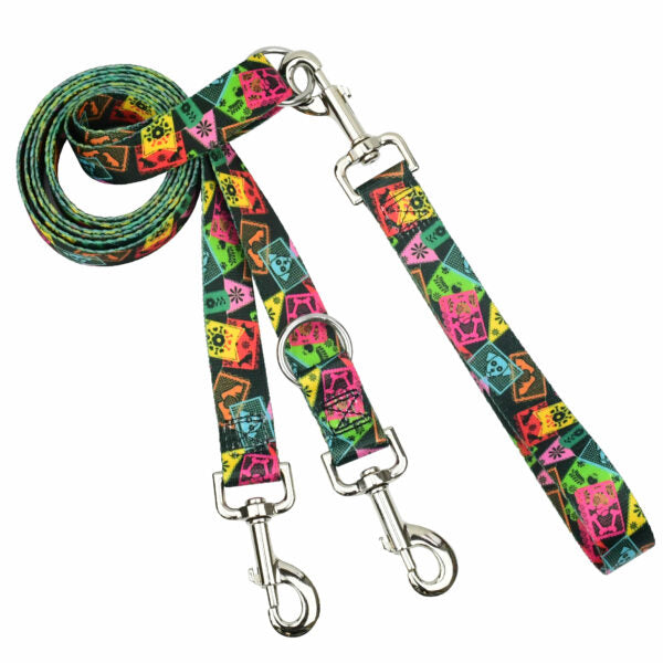 Paper Flags Double Connection Leash – EarthStyle Euro Leash (longer version) 2 Hounds Design
