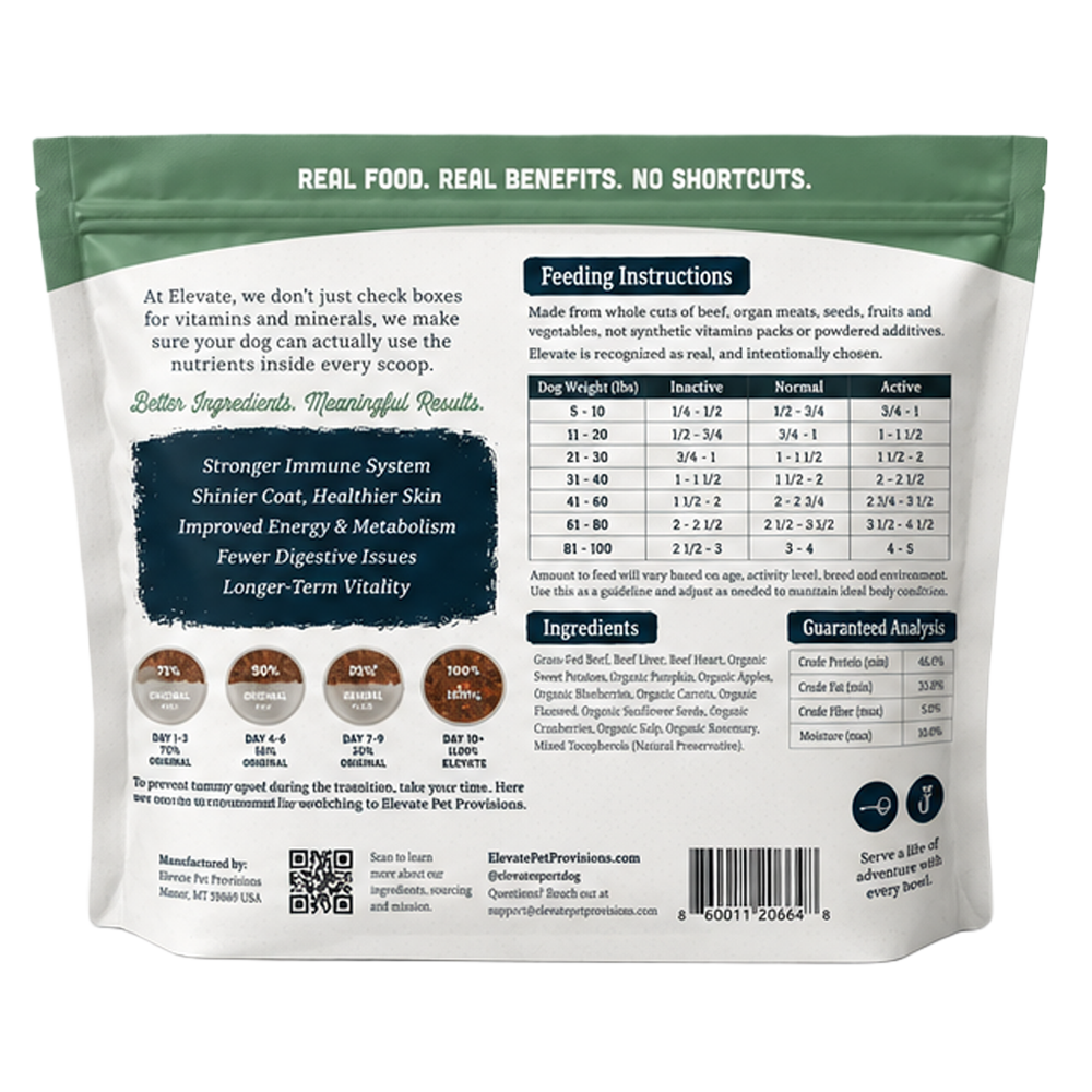 Air-Dried Beef Formula Dog Food Elevate Pet Provisions