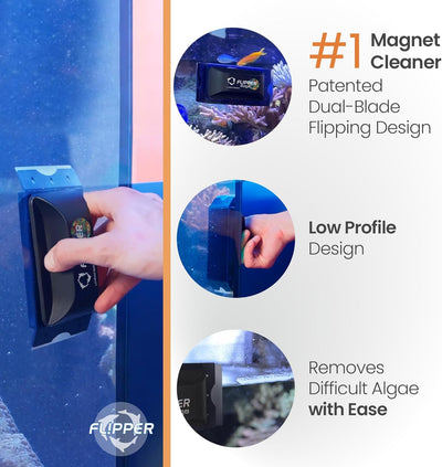 Flipper Edge Limited Edition Puffer 2 in 1 Floating Magnetic Aquarium Algae Cleaner (MAX) Aquarium Cleaning Supplies Flipper Aquarium Products