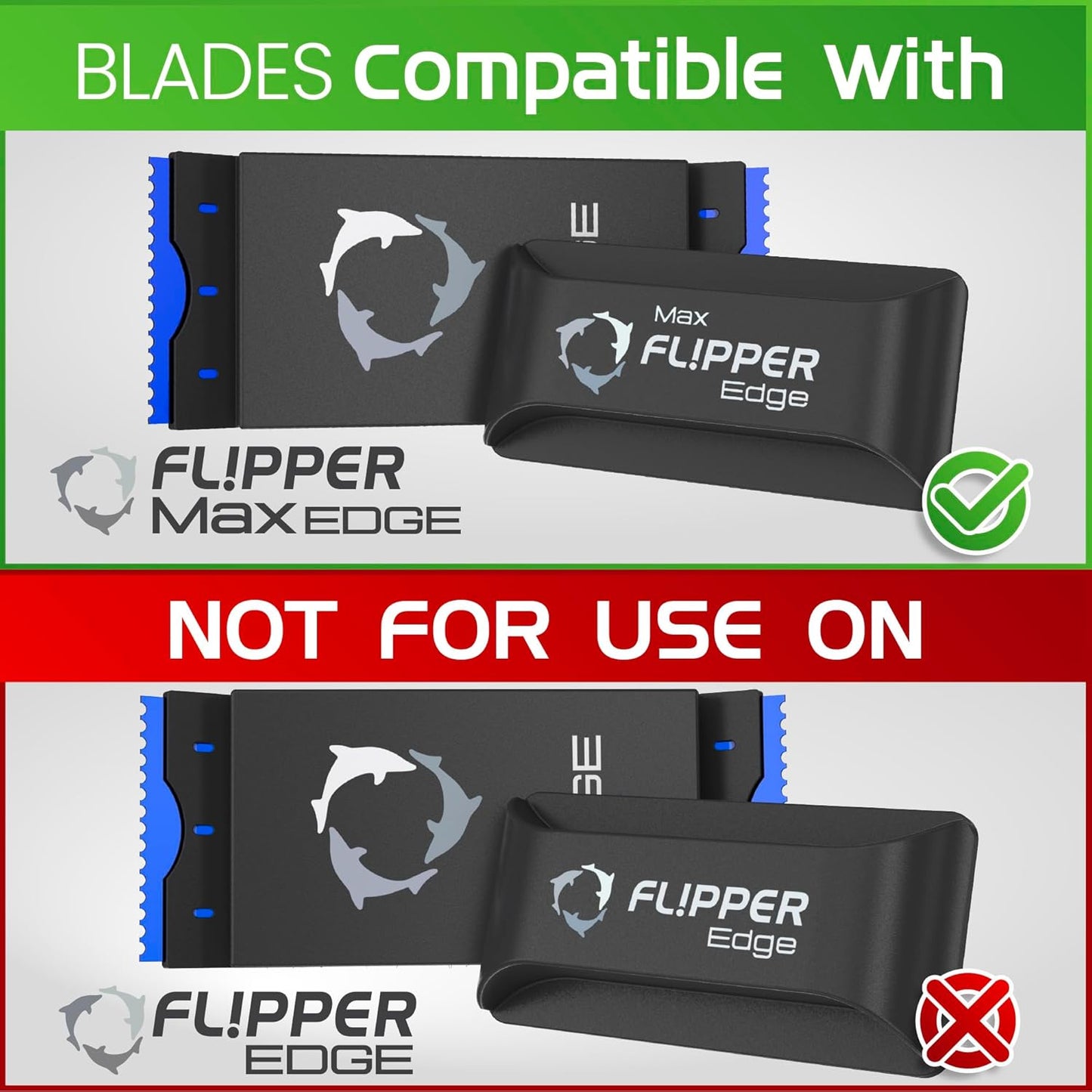 Flipper Edge Standard Acrylic Safe Plastic Blades 10 Pack Replacement Blades Flipper Aquarium Products