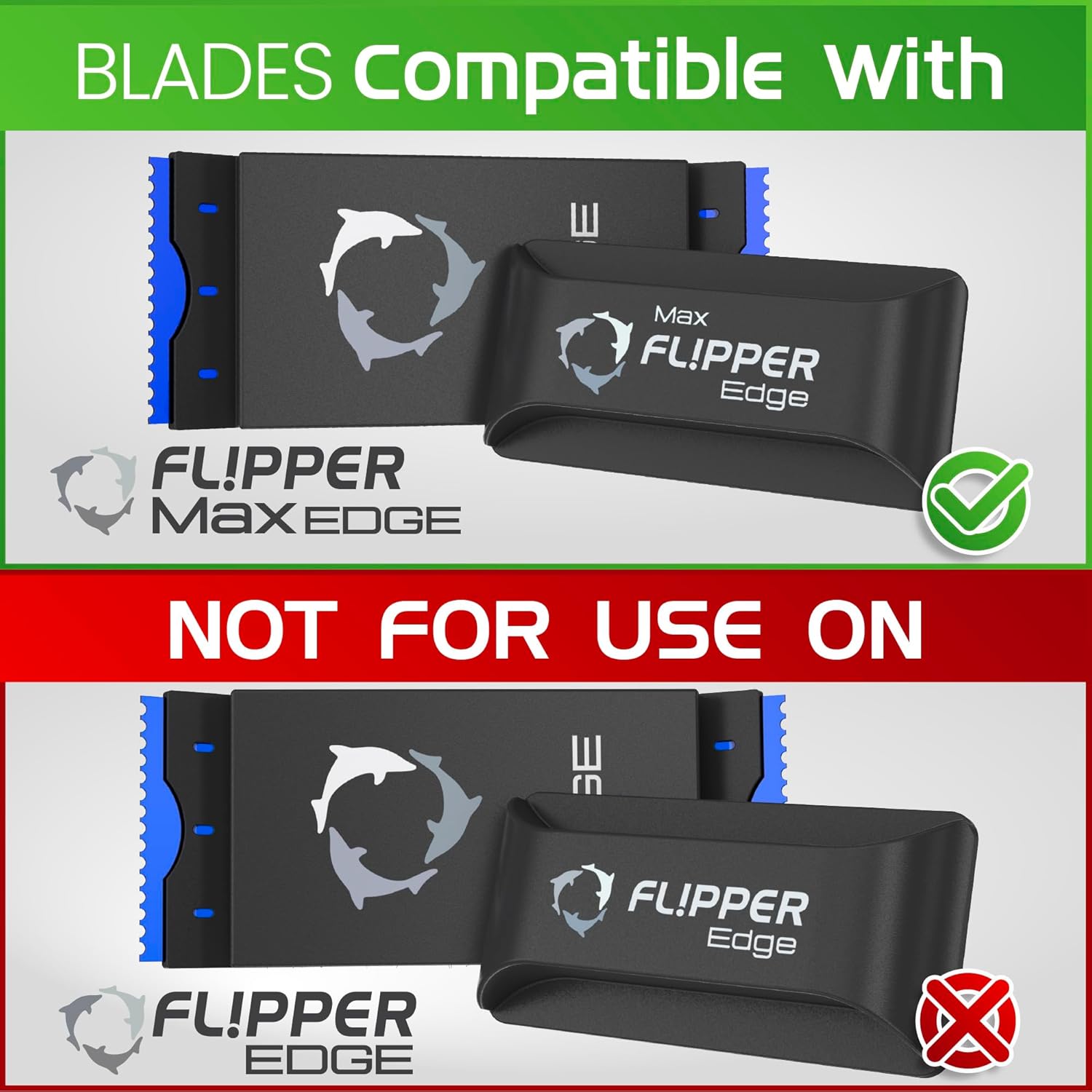 Flipper Edge Standard Acrylic Safe Plastic Blades 10 Pack Replacement Blades Flipper Aquarium Products