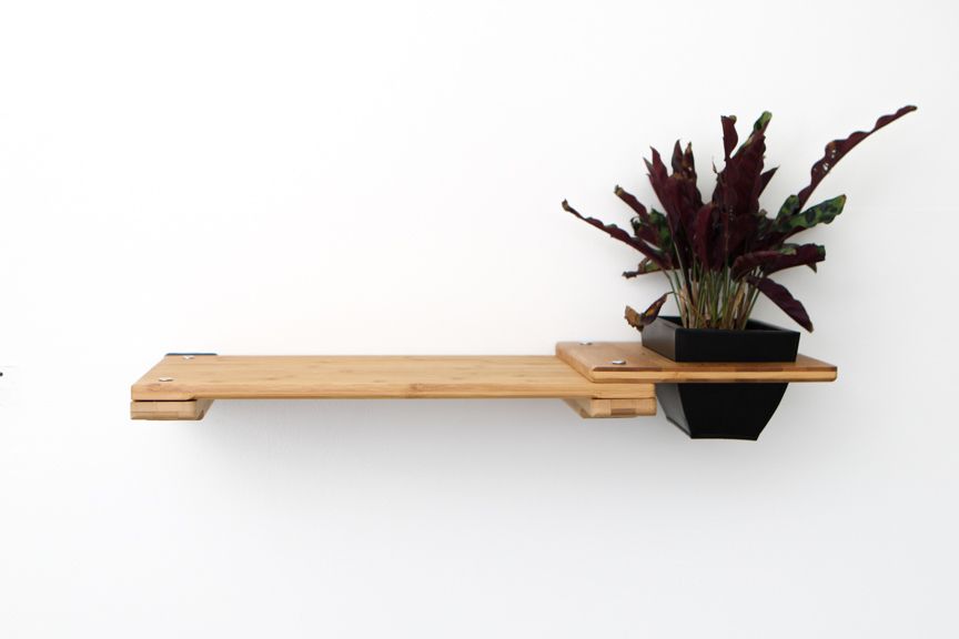 Cat Plant Stand for Wall Natural Bamboo 18" Solid Shelf Cat shelves/bed Catastrophic Creations
