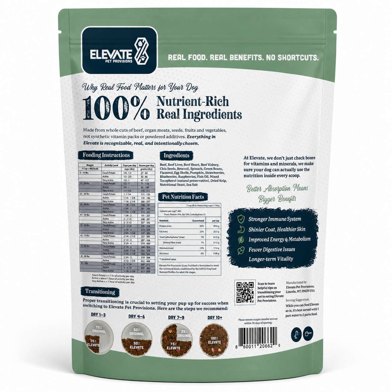 Air-Dried Dog Food - Beef Recipe Dog Food Elevate Pet Provisions