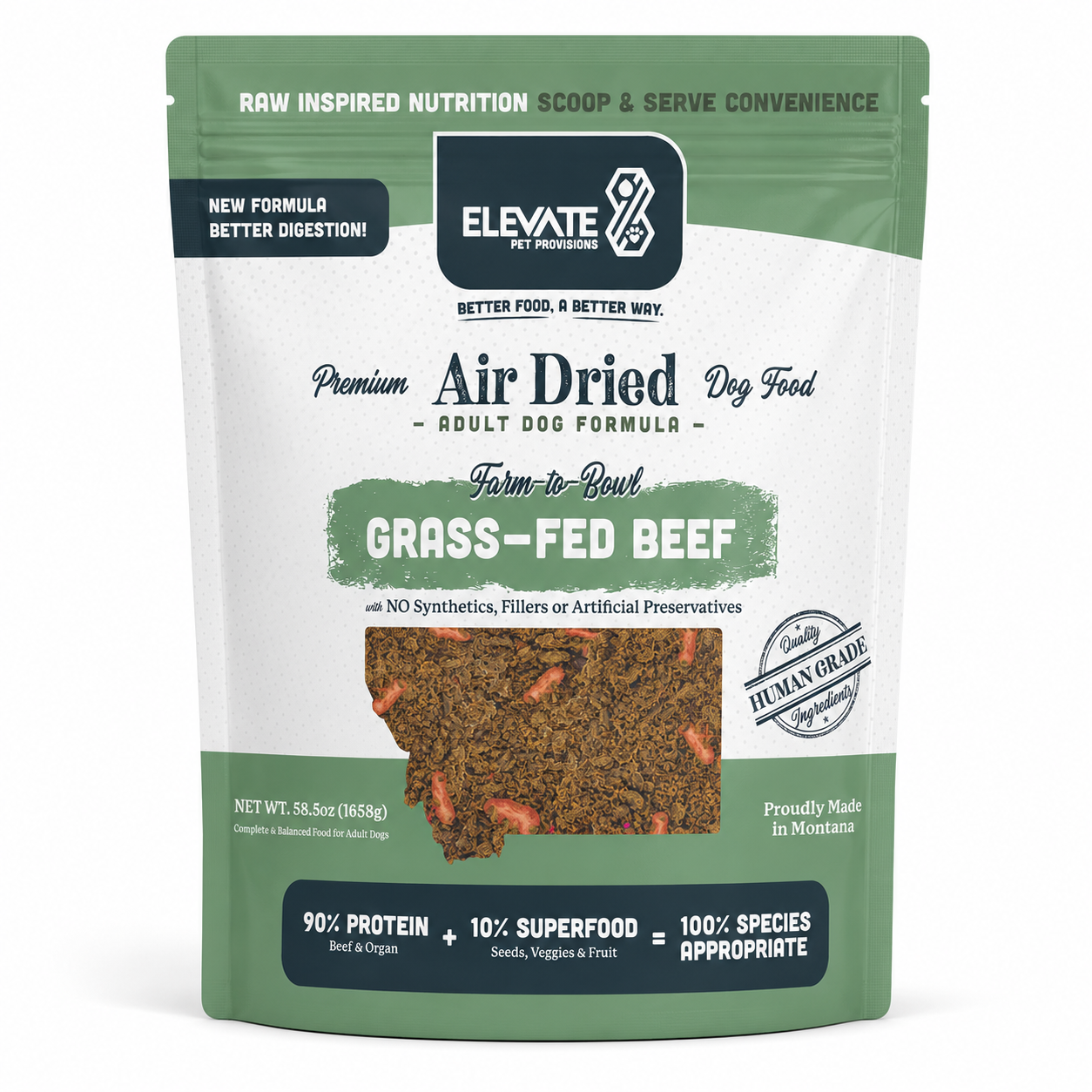 Air-Dried Dog Food - Beef Recipe Dog Food Elevate Pet Provisions