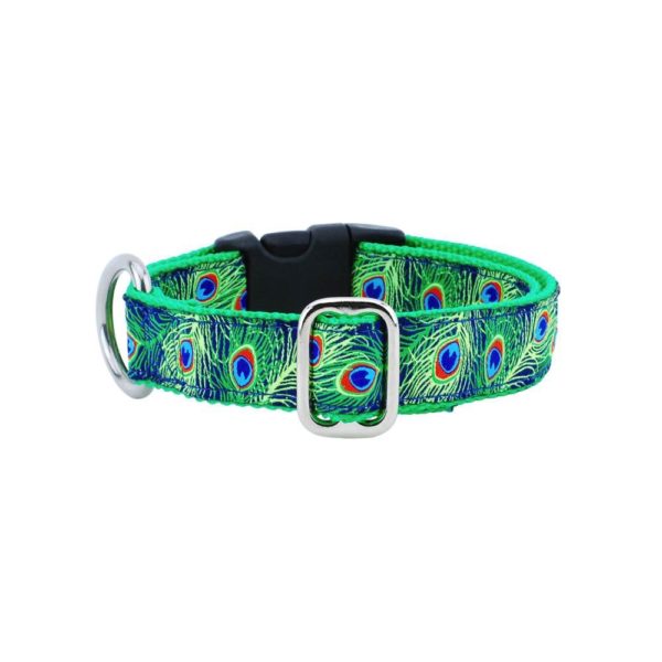 1″ Paradise Found Navy Essential Martingale Dog Collar 2 Hounds Design