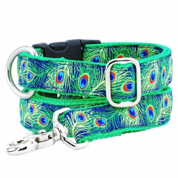 1″ Paradise Found Navy Essential Dog Collar 2 Hounds Design