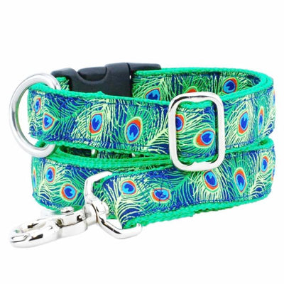 1″ Paradise Found Navy Essential Martingale Dog Collar 2 Hounds Design
