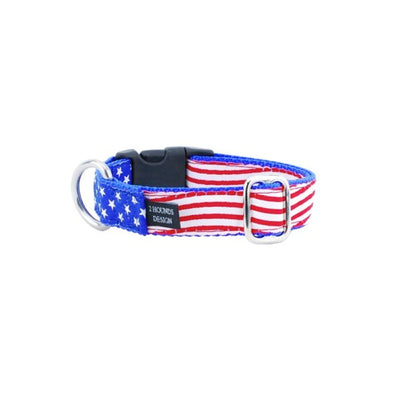 1″ Stars and Stripes Essential Martingale Dog Collar 2 Hounds Design
