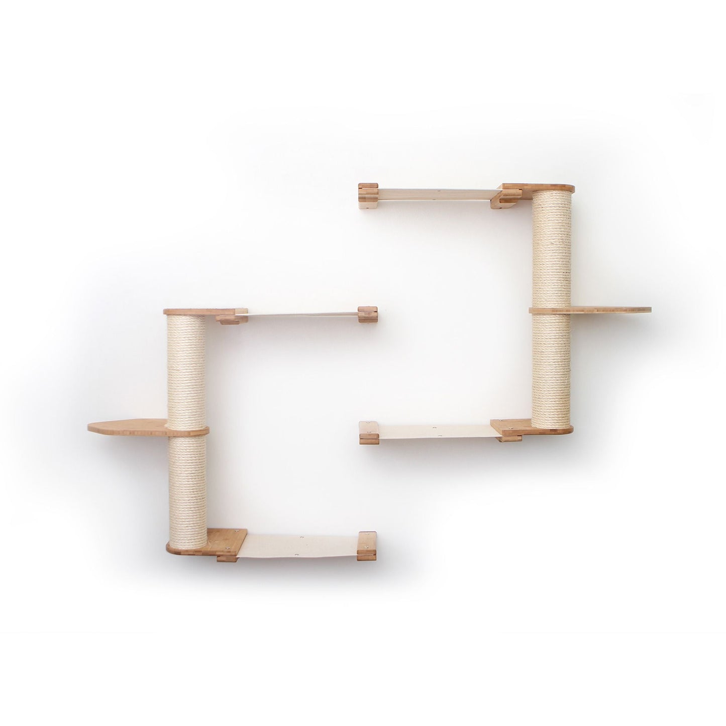 The Catacombs - Cat Tree Scratching Post System Natural Bamboo Natural Canvas 16" Cat Condo Catastrophic Creations