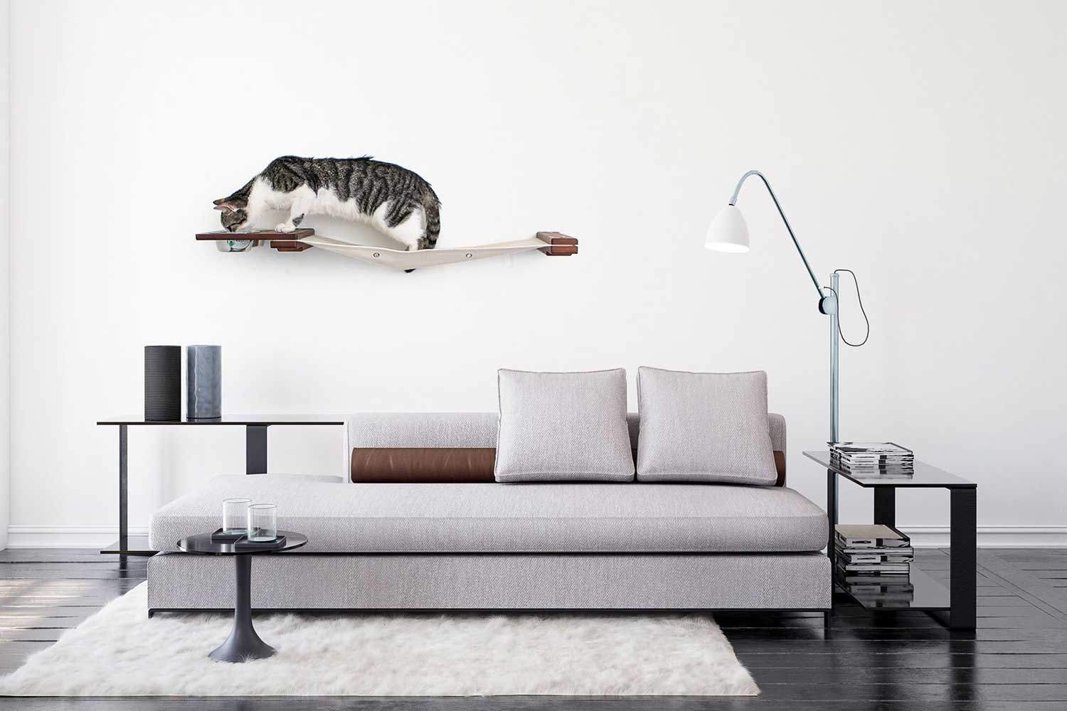 Dog Proof Cat Feeder - Wall-Mounted - Raised Cat Hammock Catastrophic Creations