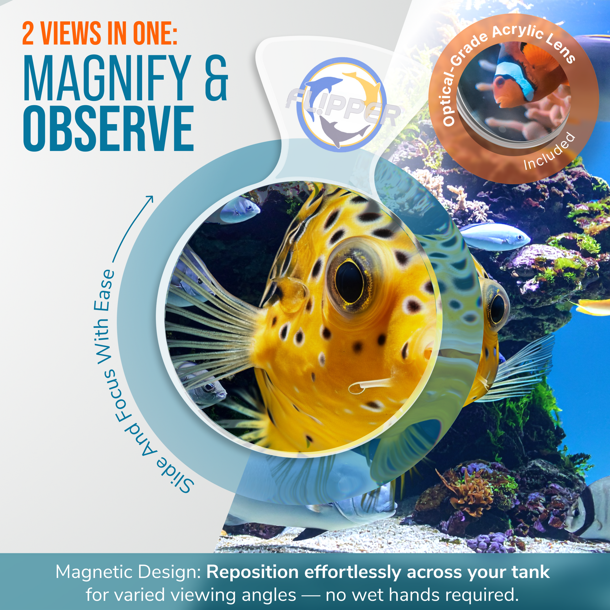 DeepSee Viewer Clear 4" Aquarium Viewer Flipper Aquarium Products