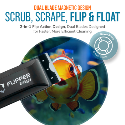 Flipper Edge 2 in 1 Floating Magnetic Aquarium Algae Cleaner (Standard) Aquarium Cleaning Supplies Flipper Aquarium Products