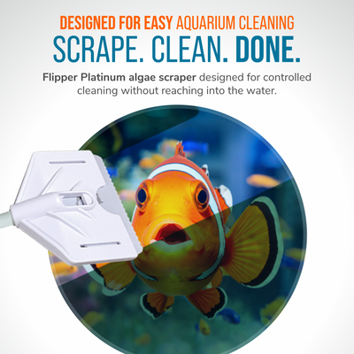 Flipper Platinum Aquarium Algae Scraper - 18" Hand Held Scraper Flipper Aquarium Products