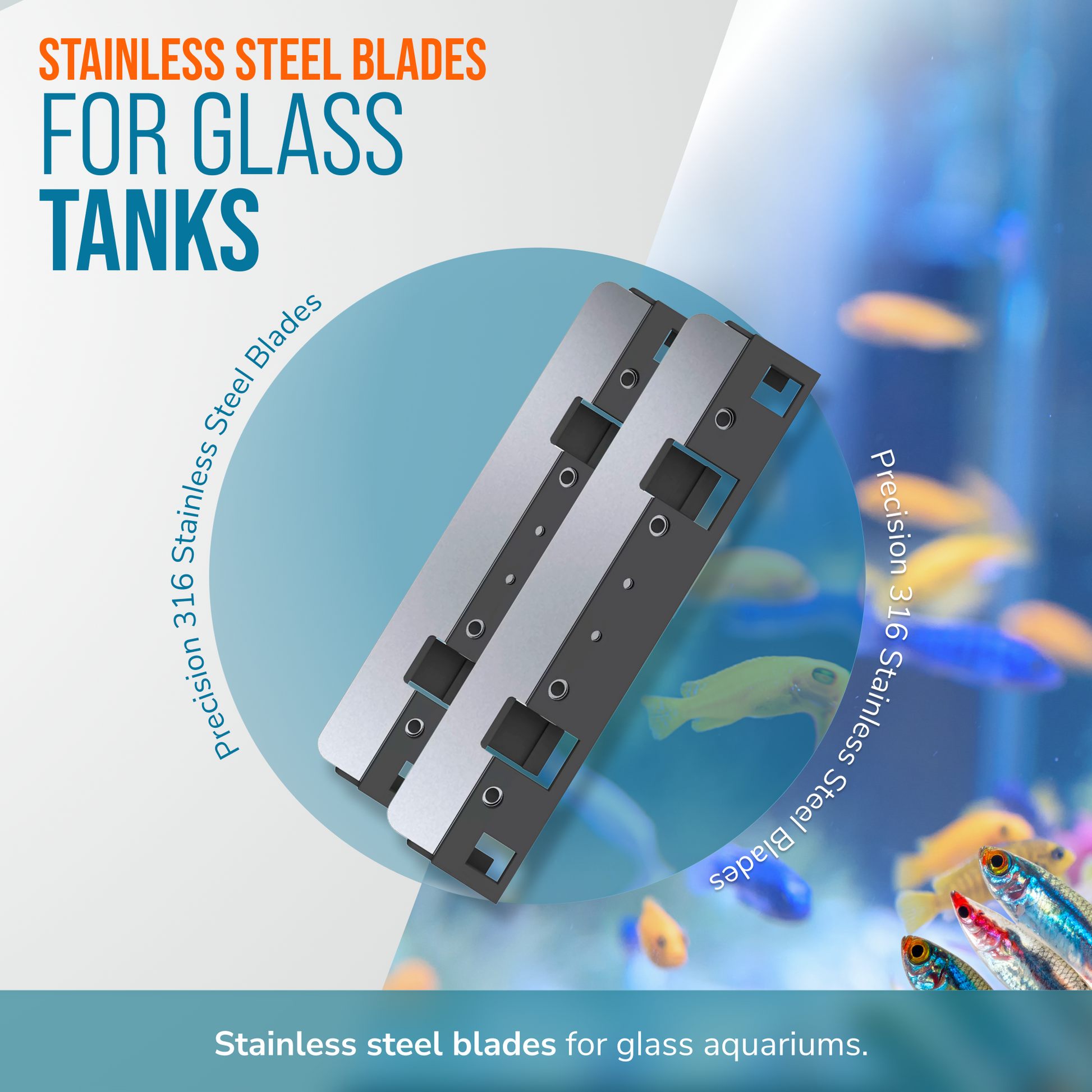 Flipper MAX Stainless Steel Replacement Blades 2 Pack Replacement Blades Flipper Aquarium Products