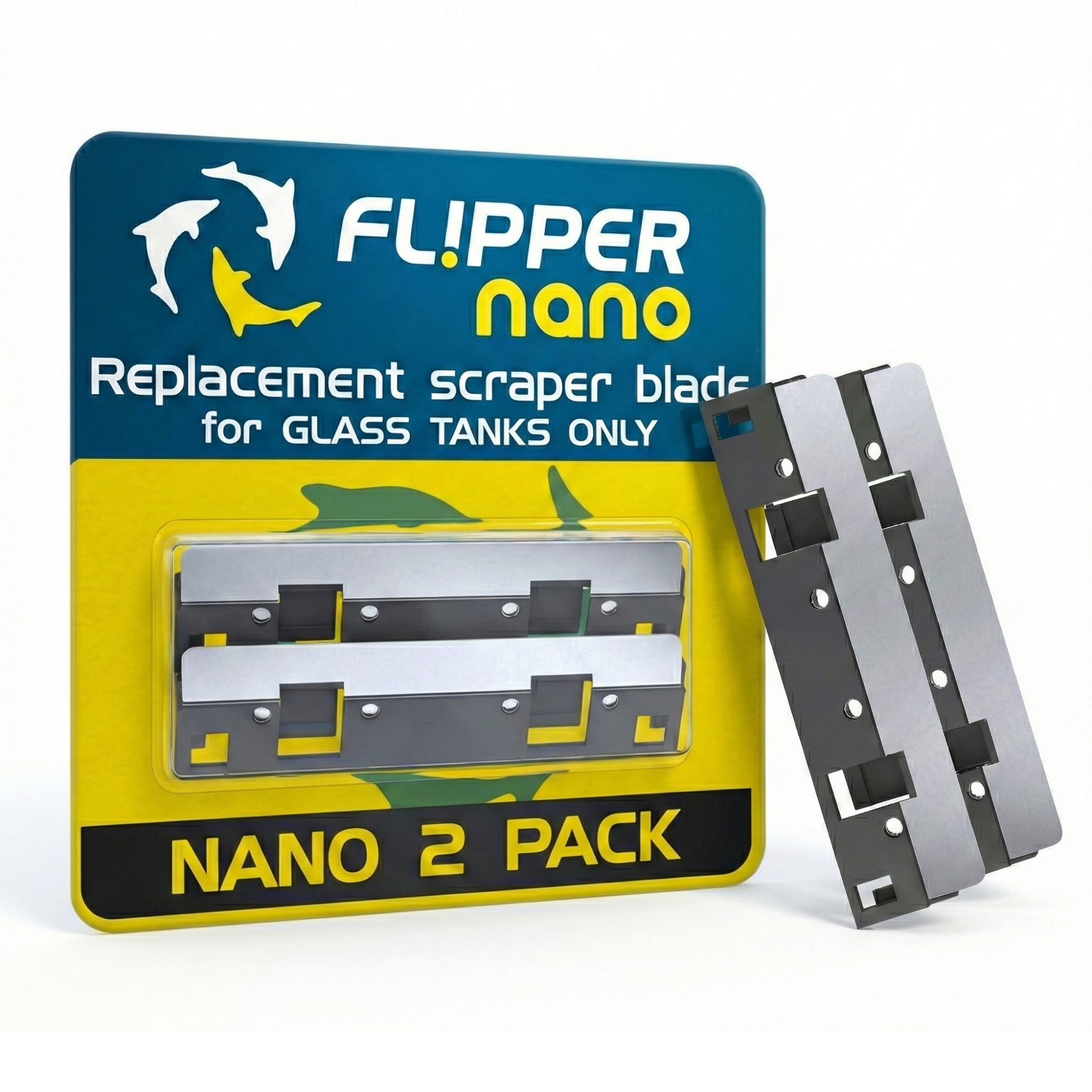 Flipper Nano Aquarium Cleaner Stainless Steel Replacement Blades 2 Pack Replacement Blades Flipper Aquarium Products