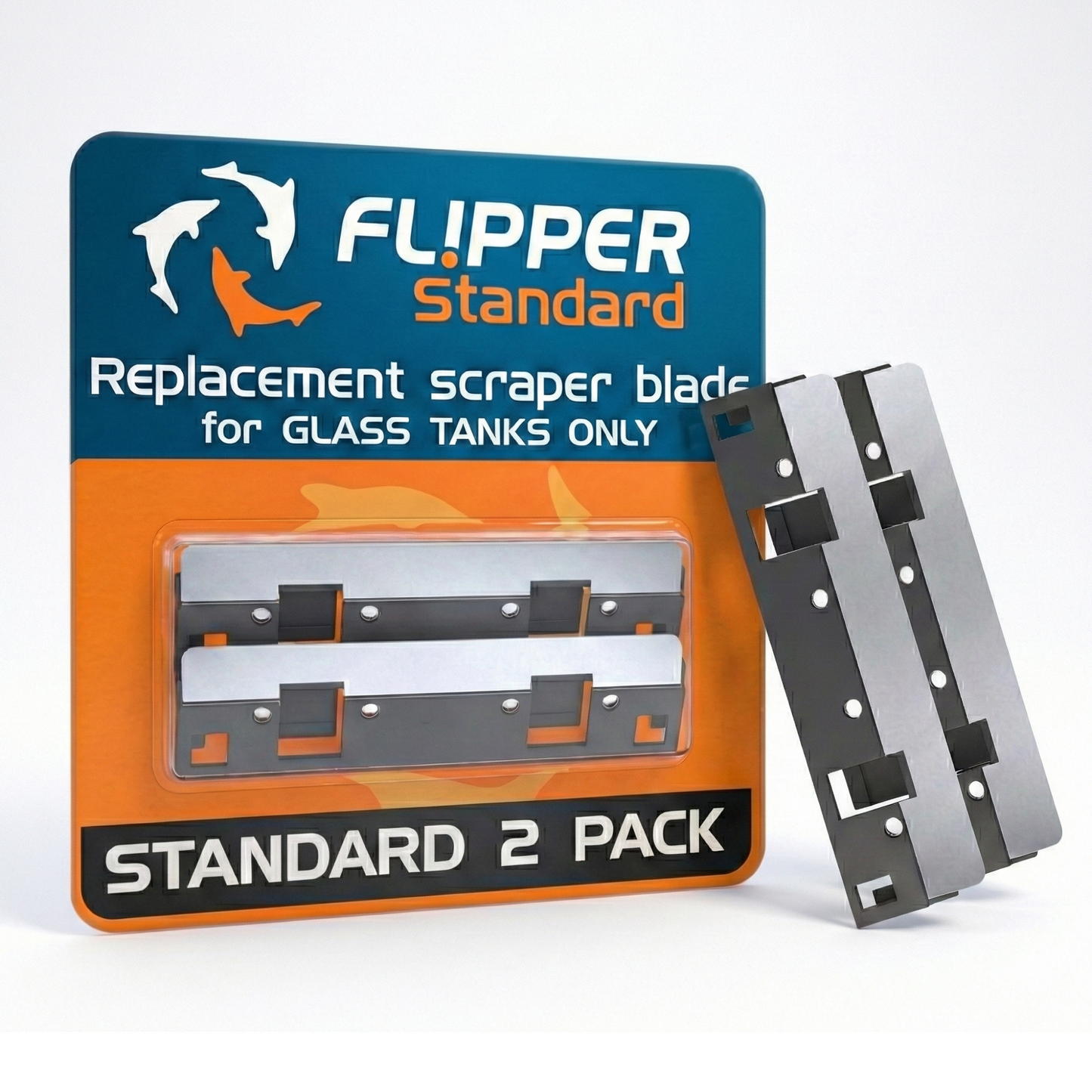 Flipper Standard Stainless Steel Replacement Blades 2 Pack Replacement Blades Flipper Aquarium Products