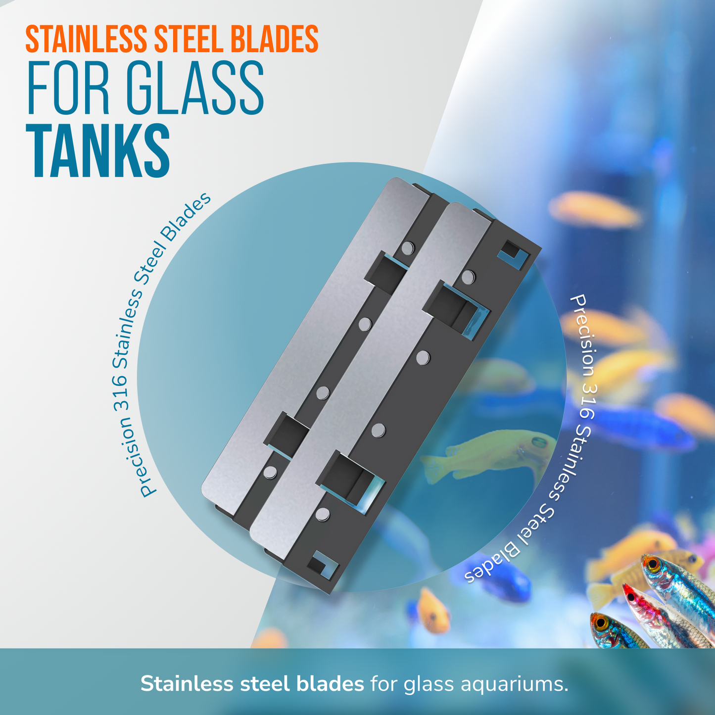 Flipper Standard Stainless Steel Replacement Blades 2 Pack Replacement Blades Flipper Aquarium Products