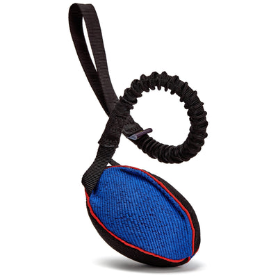 FDT Multi-Color French Linen Football Dog Toy with Bungee Handle Dog Toys Dogline