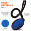 FDT Multi-Color French Linen Football Dog Toy with Bungee Handle Dog Toys Dogline