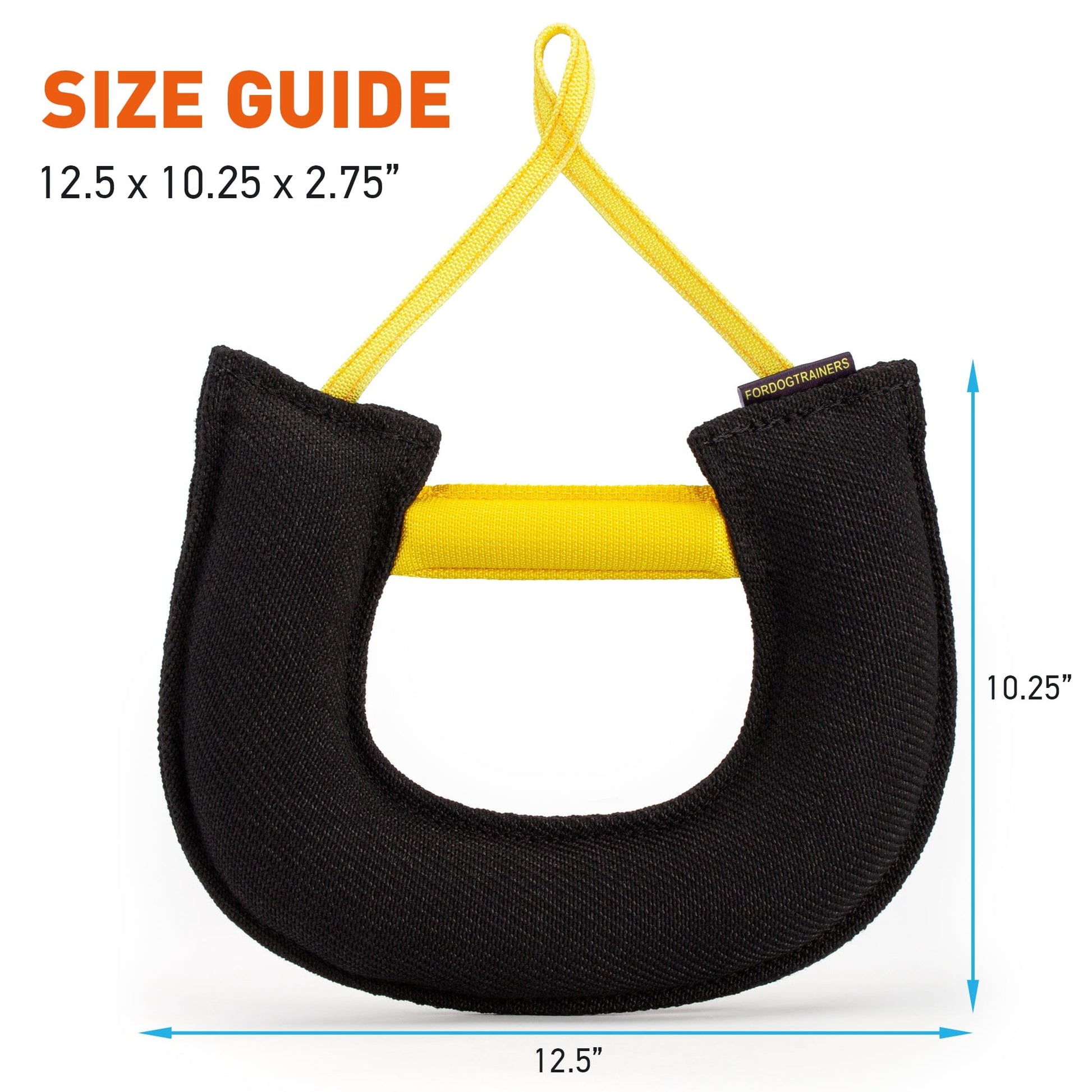 FDT French Linen Half-Moon Bite Tug Toy with Two Handles Dog Toys Dogline