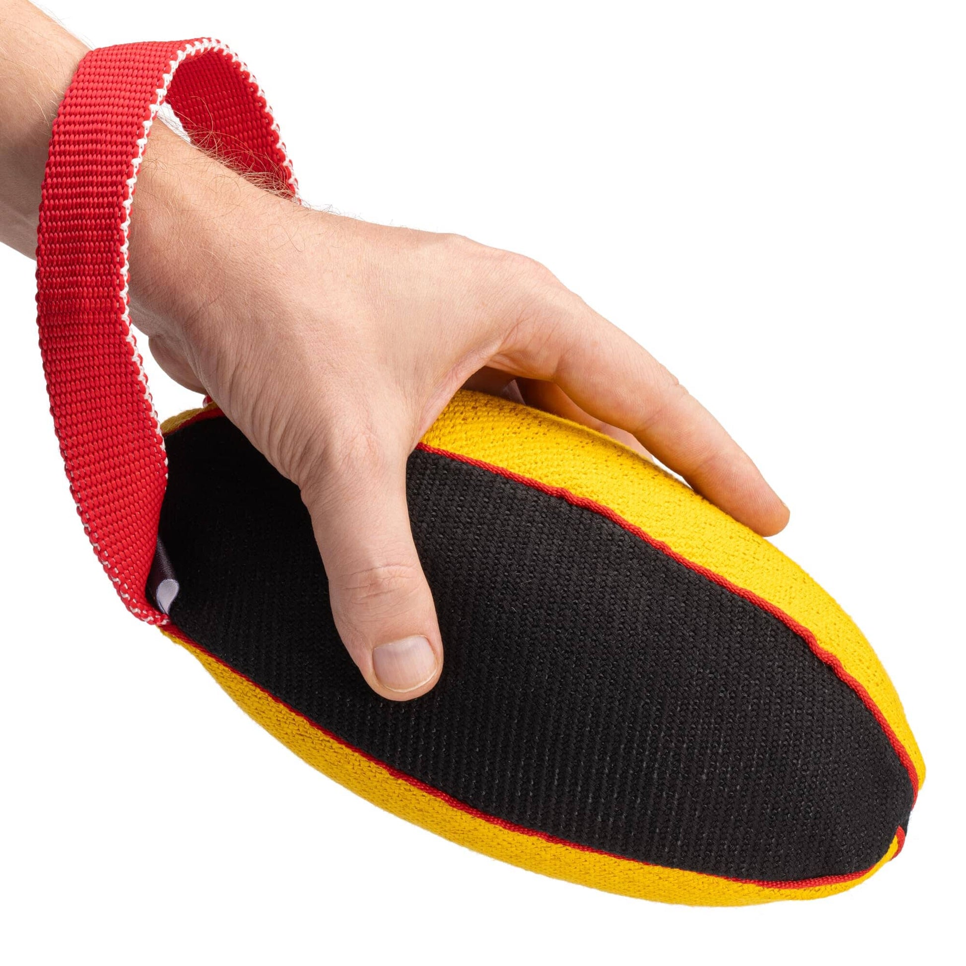 FDT Multi-Color French Linen Football Tug Toy - with Squeaker OR with Handle Dog Toys Dogline