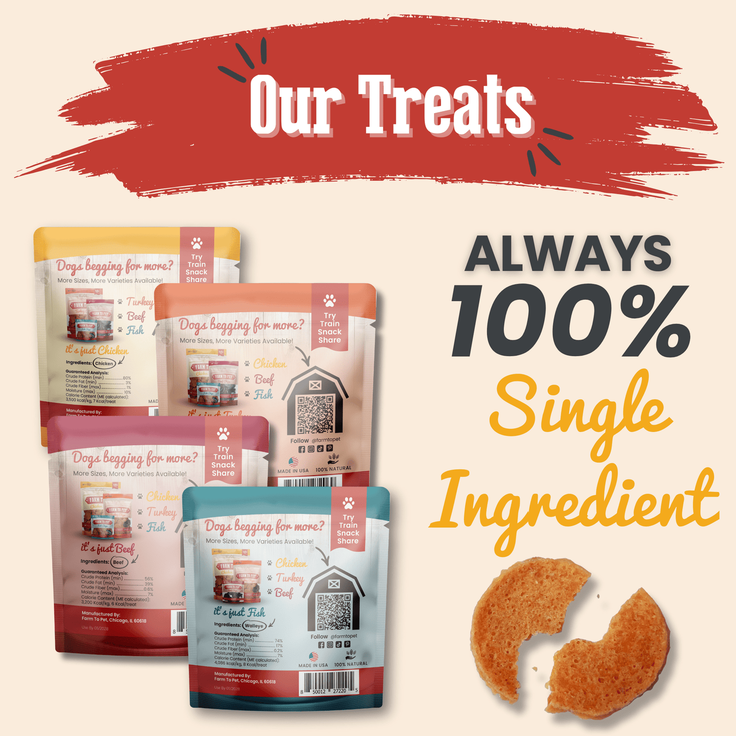 Snack Pack Dog Treat Sampler Snack Pack Farm To Pet