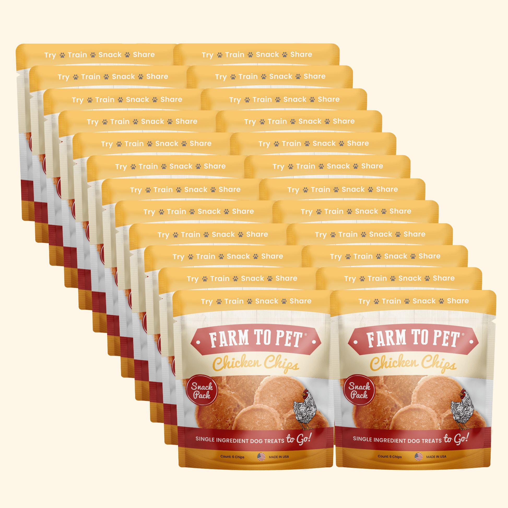 Chicken Chips Snack Pack Bundles | Dog Party Favors & Training Treats 24 Pack Snack Pack Farm To Pet