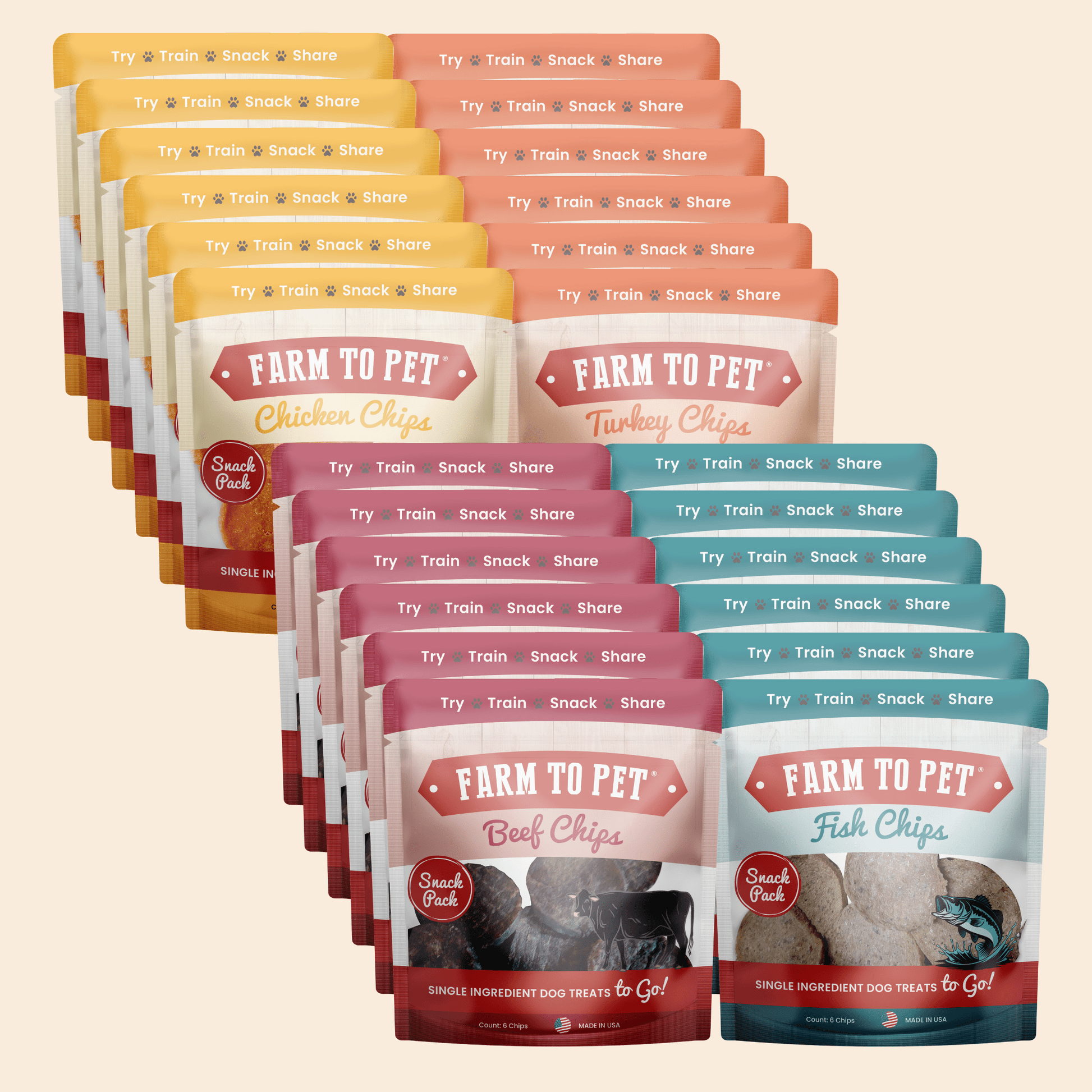 Snack Pack Dog Treat Sampler 24 Pack Snack Pack Farm To Pet