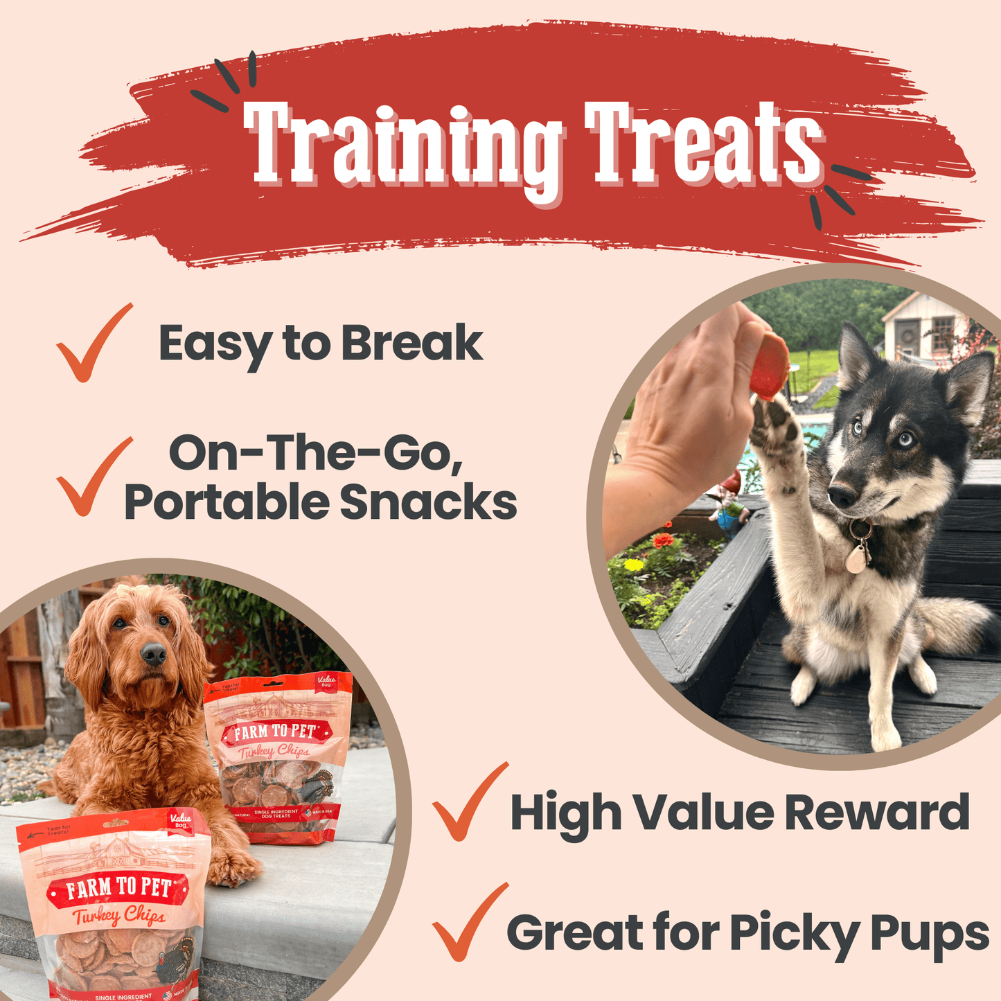 Turkey Chips for Dogs | All-Natural Single-Ingredient Healthy Dog Treats Chip Farm To Pet