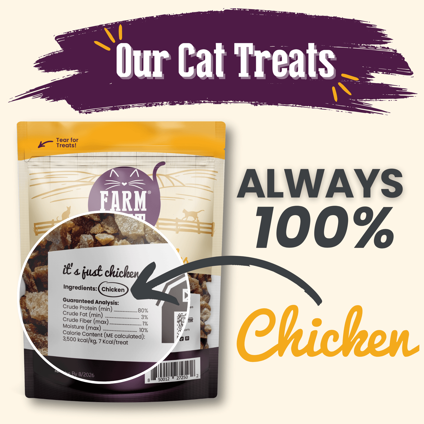 Chicken Crumbles Cat Treats | Single-Ingredient Treats for Cats Crumble Farm To Pet