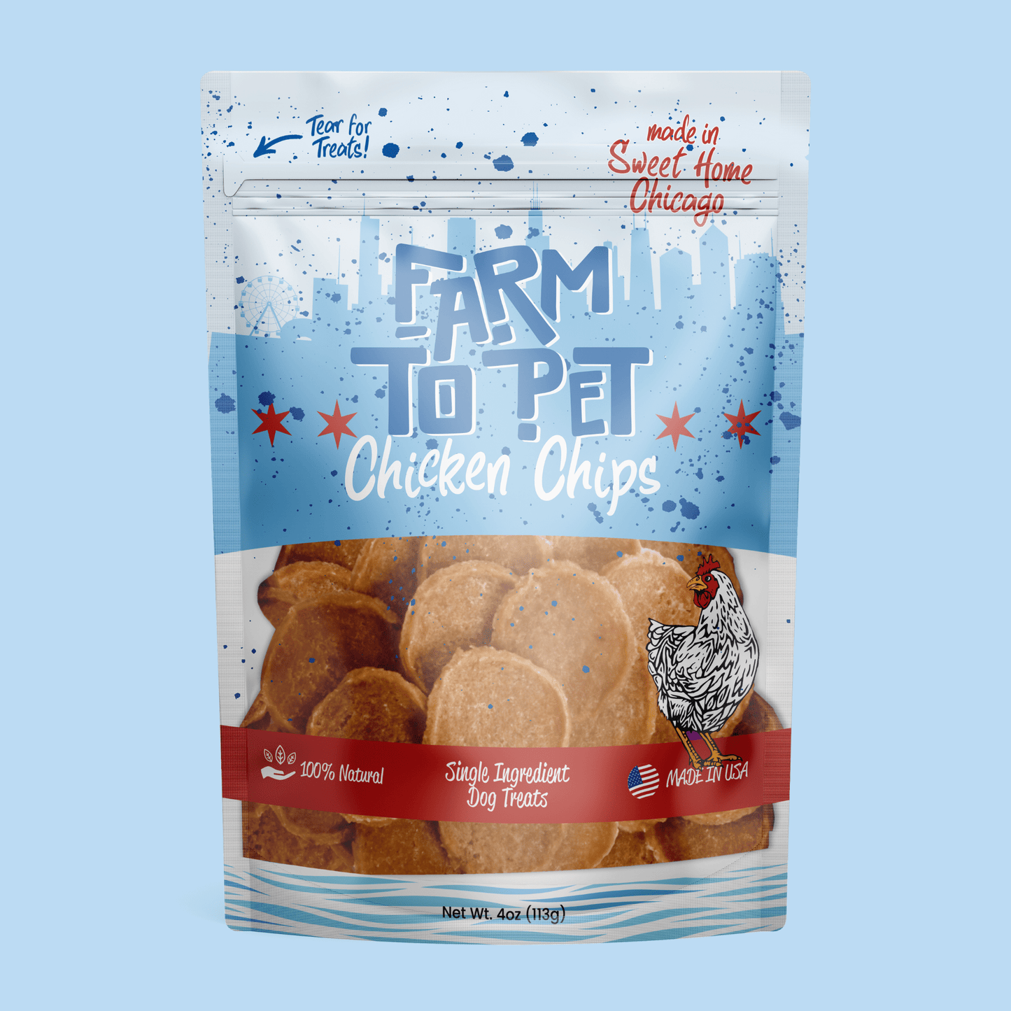 Chicago Chicken Chips for Dogs | Dog Treats To Celebrate Our Hometown Chip Farm To Pet