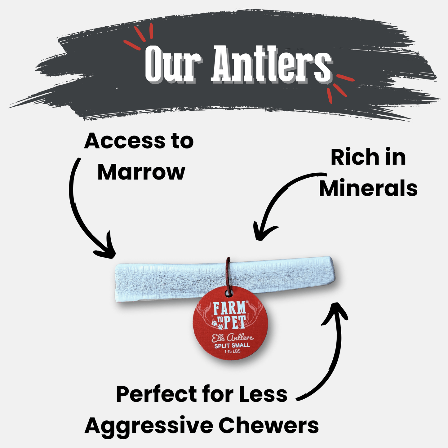 Elk Antler Dog Chews | All-Natural Whole and Split Elk Antler Chews for Dogs Antler Dog Chew Farm To Pet