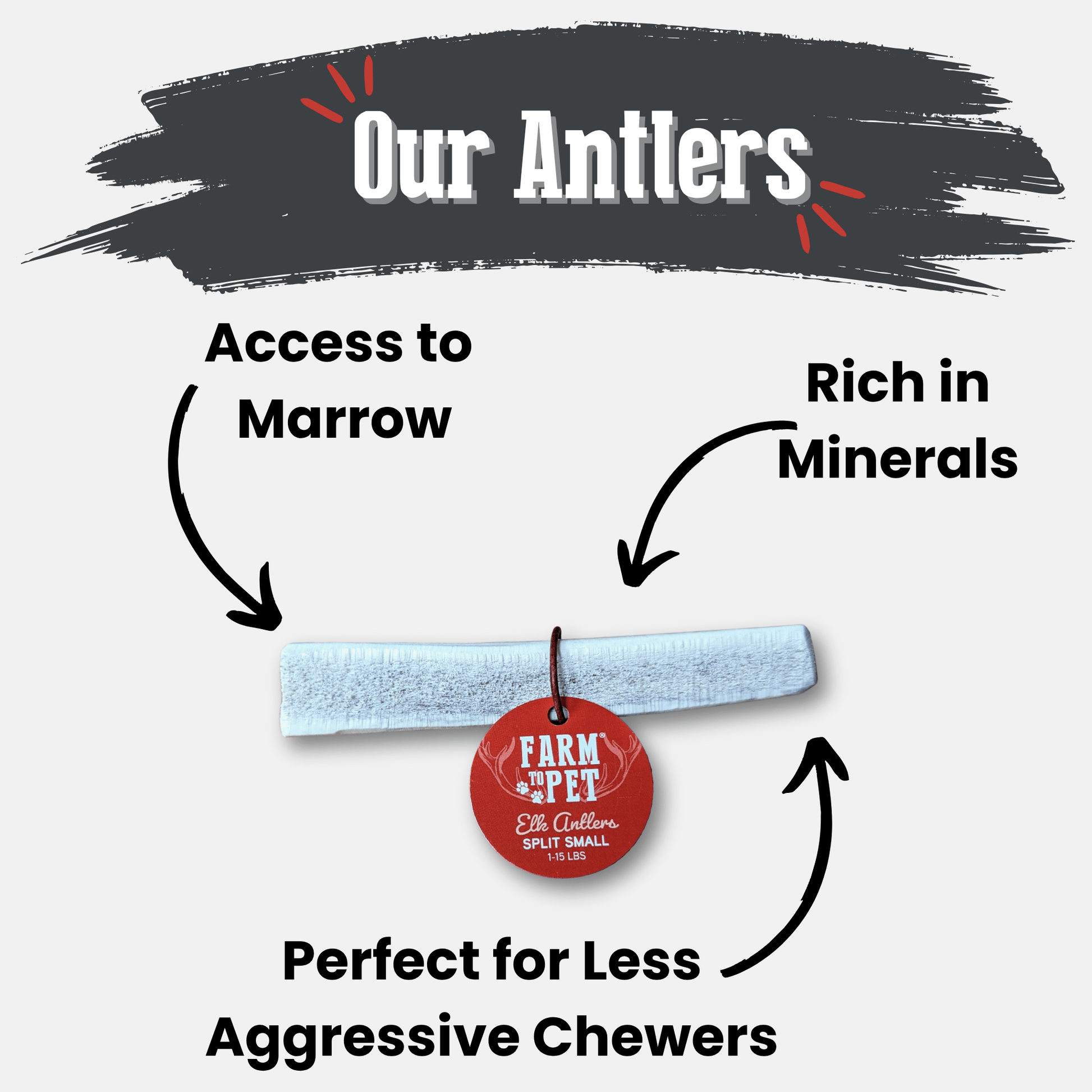 Elk Antler Dog Chews | All-Natural Whole and Split Elk Antler Chews for Dogs Antler Dog Chew Farm To Pet