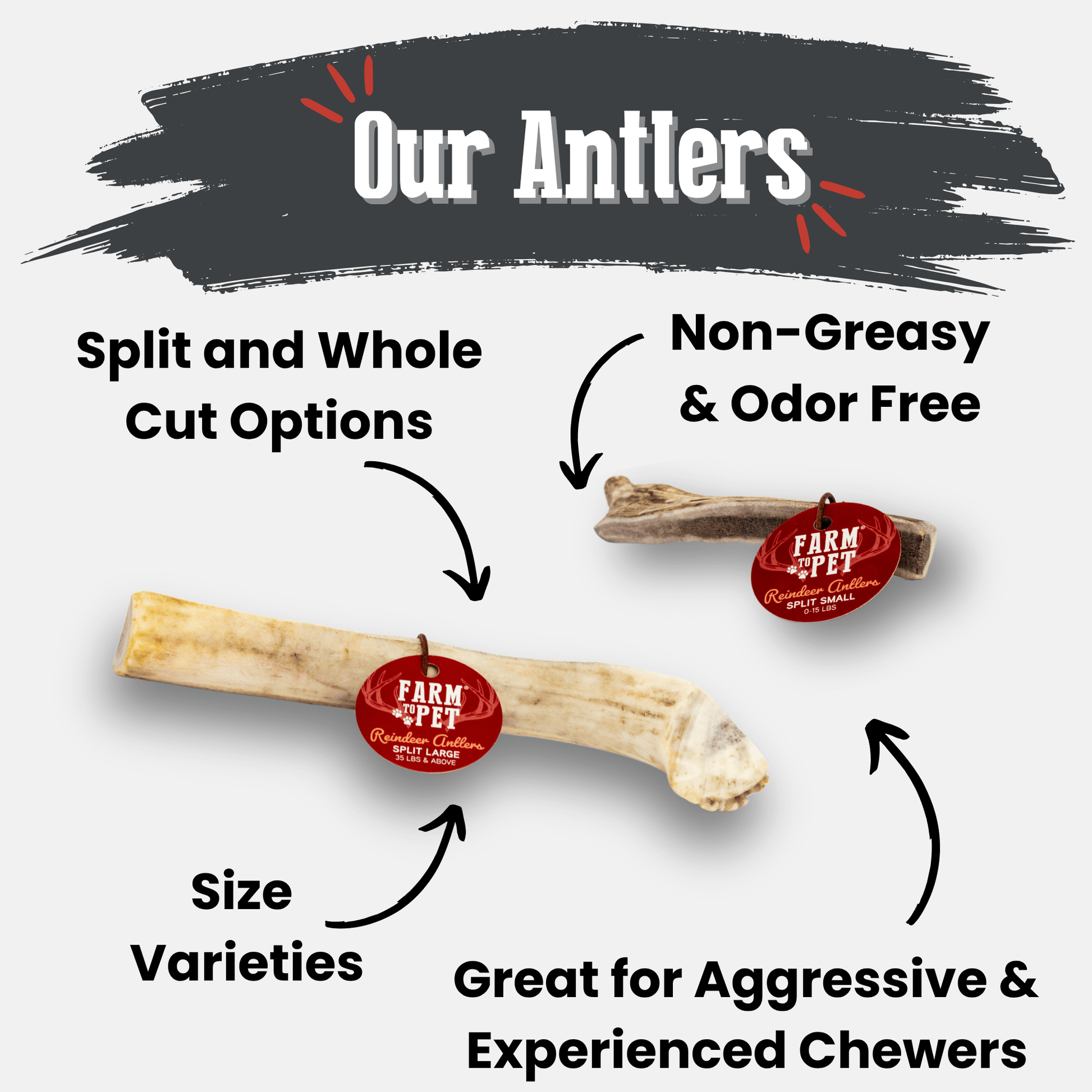 Reindeer Antler Dog Chews | Organic Chews for Dogs Antler Dog Chew Farm To Pet