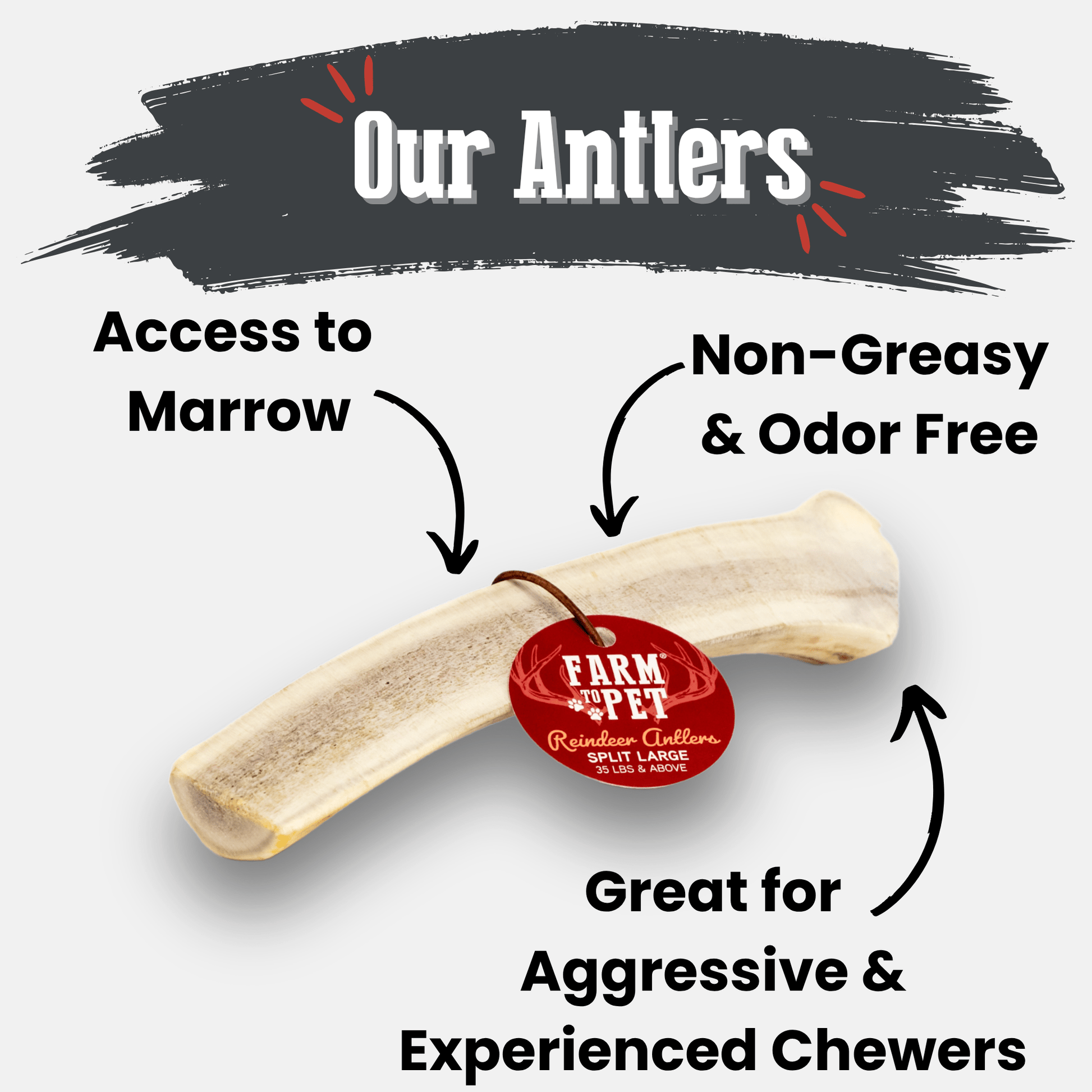 Reindeer Antler Dog Chews | Organic Chews for Dogs Antler Dog Chew Farm To Pet