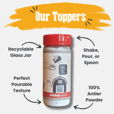 Treat Topper Antler Powder Dog Food Topper | Nutritional Supplement for Dogs and Cats Topper Farm To Pet