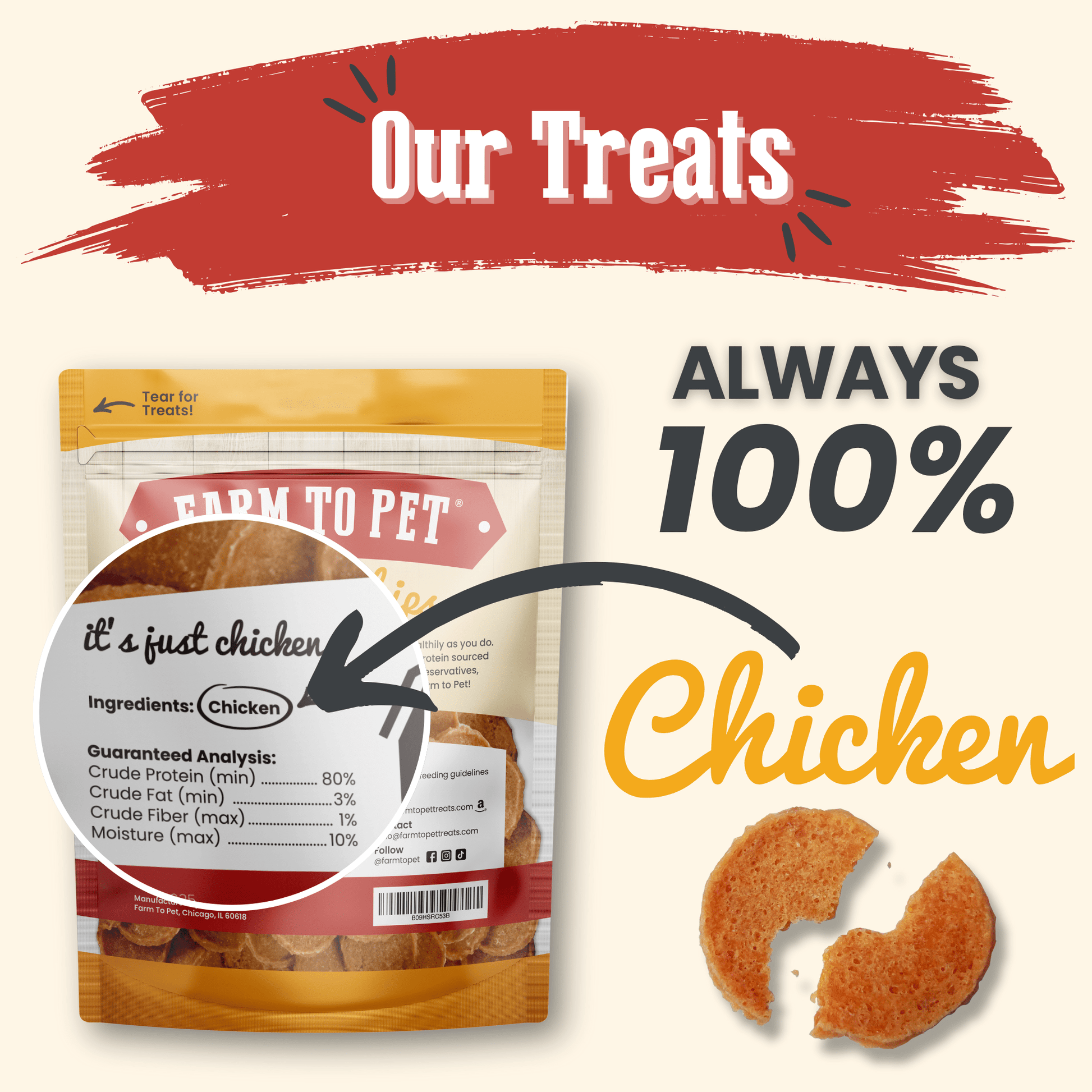 Chicken Chips for Dogs | All-Natural Single-Ingredient Dog Treats Chip Farm To Pet