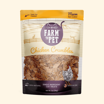 Chicken Crumbles Cat Treats | Single-Ingredient Treats for Cats Crumble Farm To Pet