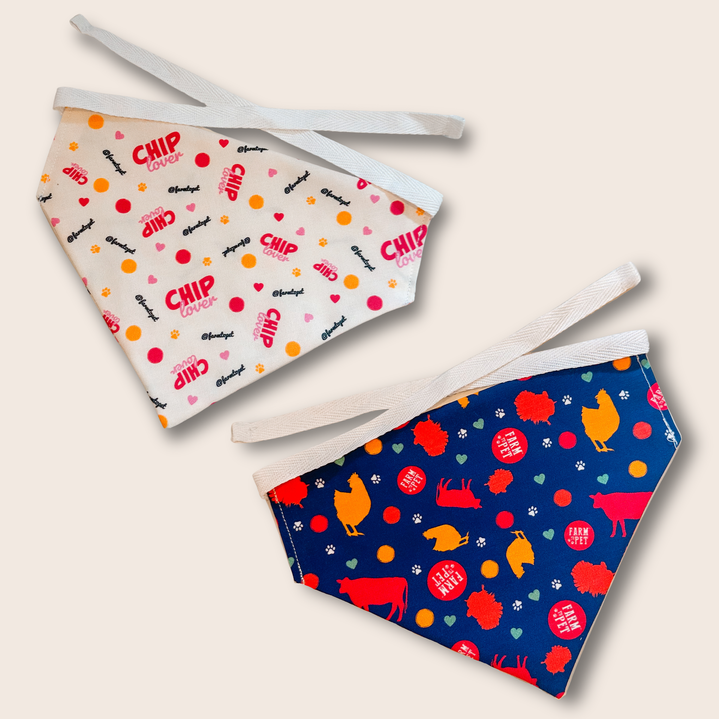 Tie-on Dog Bandana | Adjustable String-tie Bandana for Dogs and Cats Bandana Farm To Pet