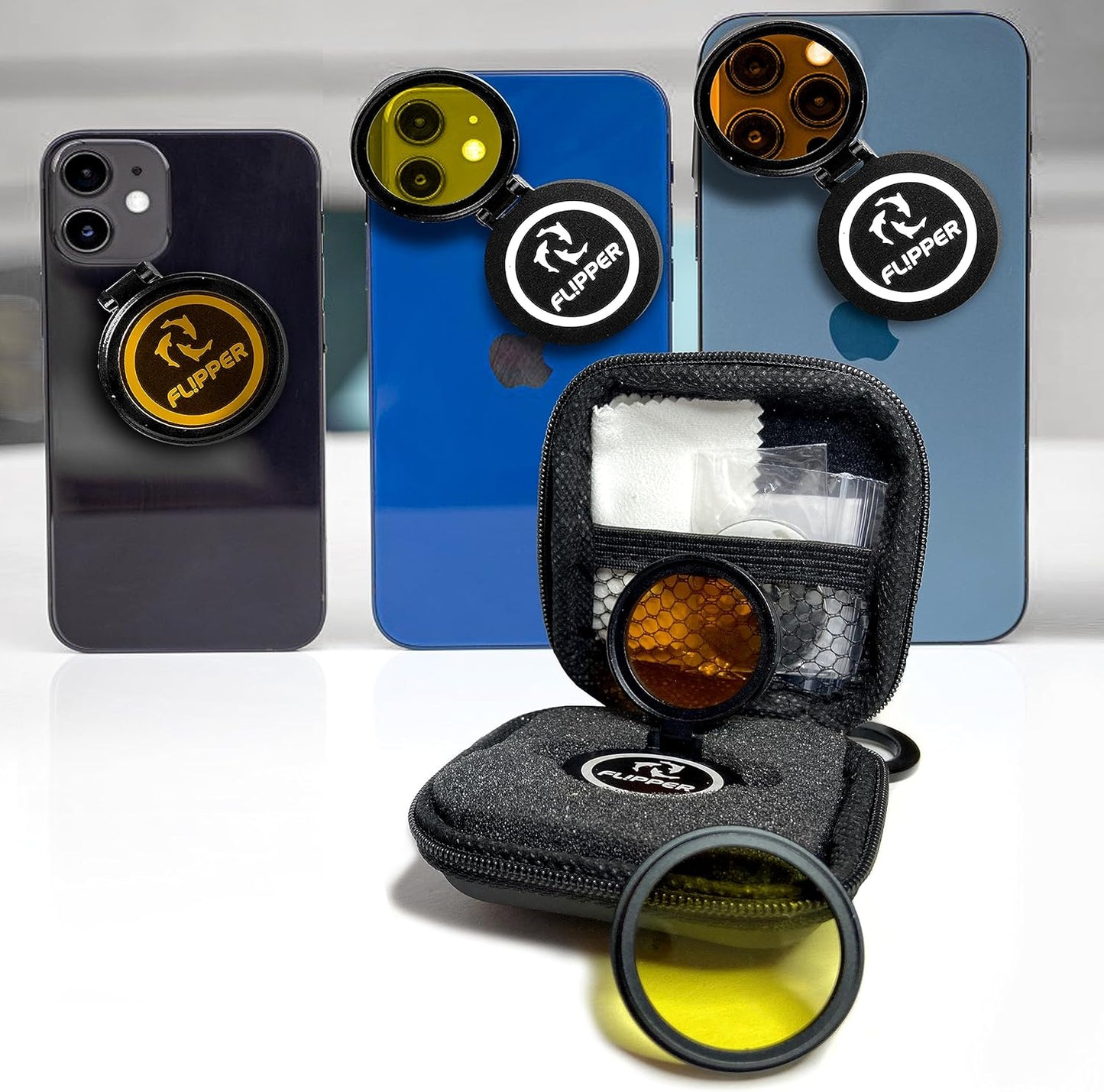 Flipper Flip-Kick Phone Filter Aquarium Reef Lens with Orange and Yellow Lenses Aquarium Viewer Flipper Aquarium Products